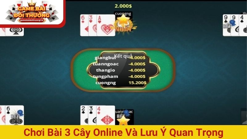 Chơi bài 3 cây online và lưu ý quan trọng